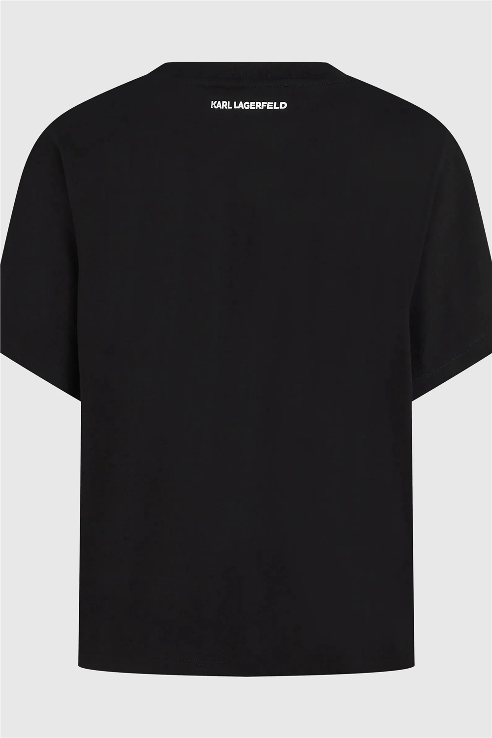 Karl Lagerfeld Rope Logo T-Shirt Kadın Bisiklet Yaka T-Shirt Siyah