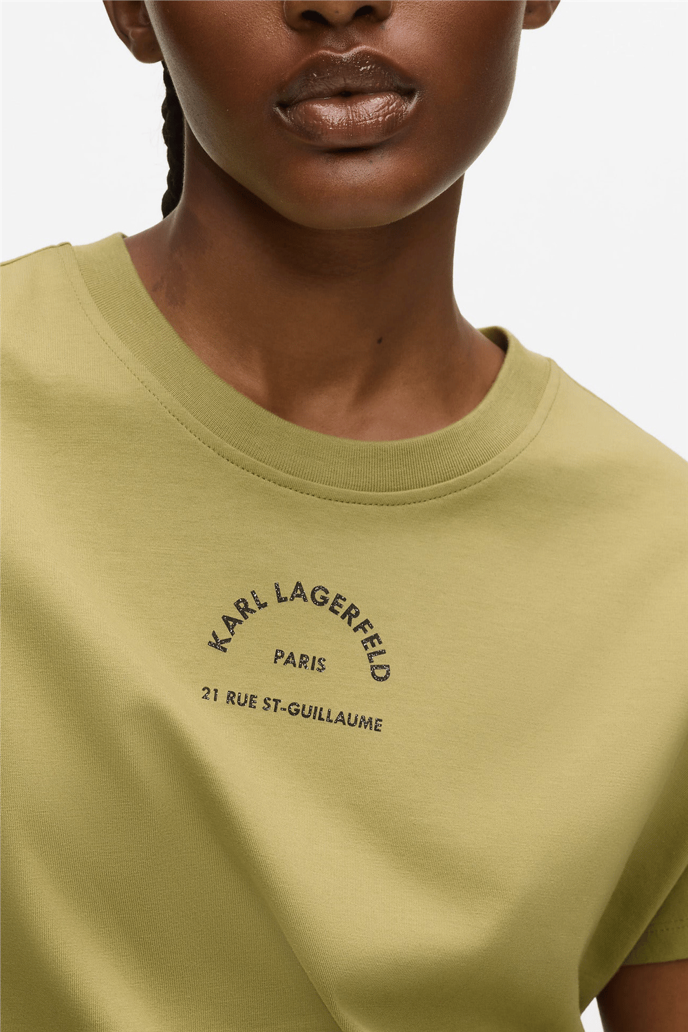 Karl Lagerfeld Rsg Glitter Relaxed Kadın Bisiklet Yaka T-Shirt Çok Renkli