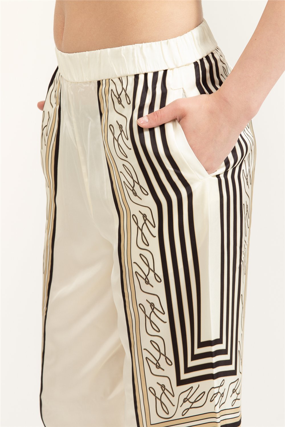 Karl Lagerfeld Scarf Print Pj Pants Kadın Pantolon Çok Renkli