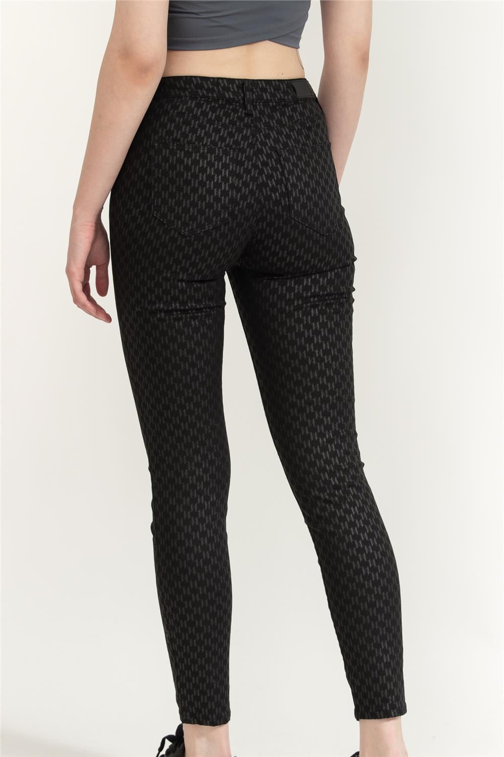 Karl Lagerfeld Shiny Monogram Kadın Jean Pantolon
