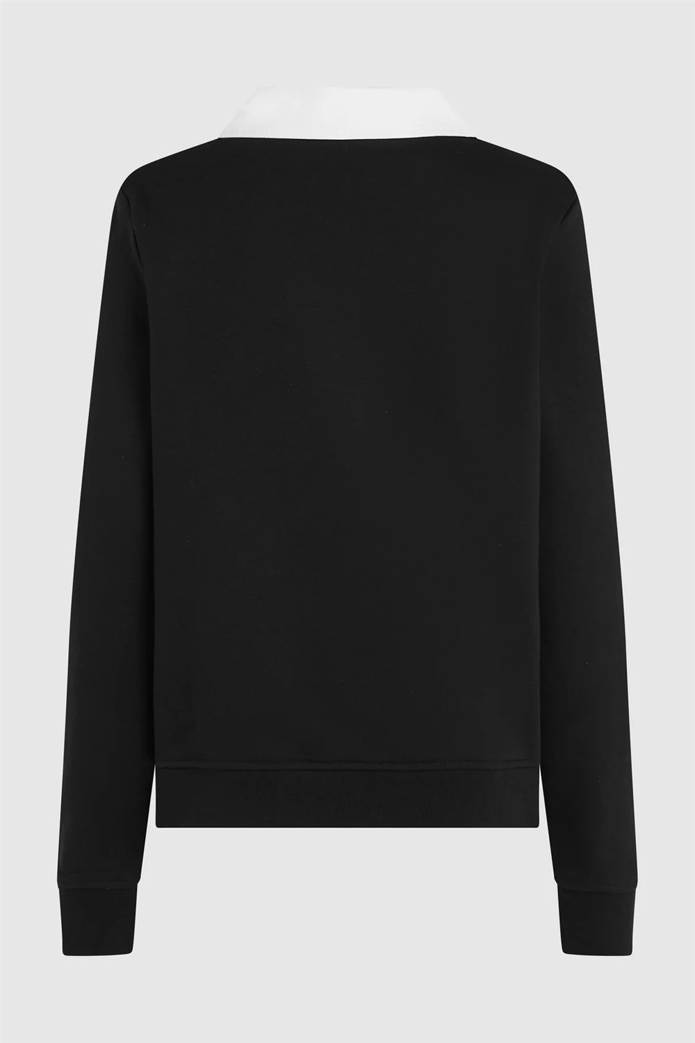 Karl Lagerfeld Signature Collar Kadın V Yaka Sweatshirt Siyah