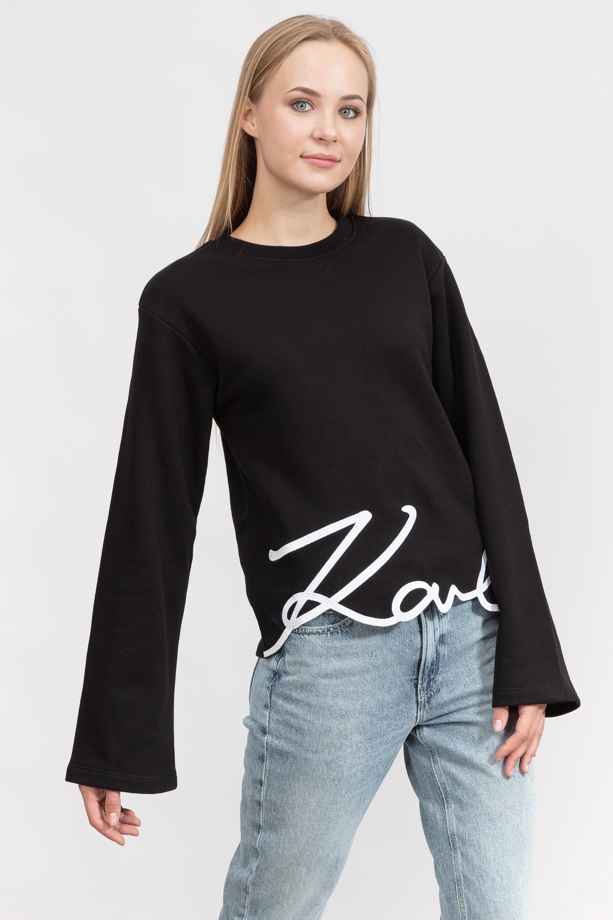 Karl Lagerfeld Signature Kadın Bisiklet Yaka Sweatshirt