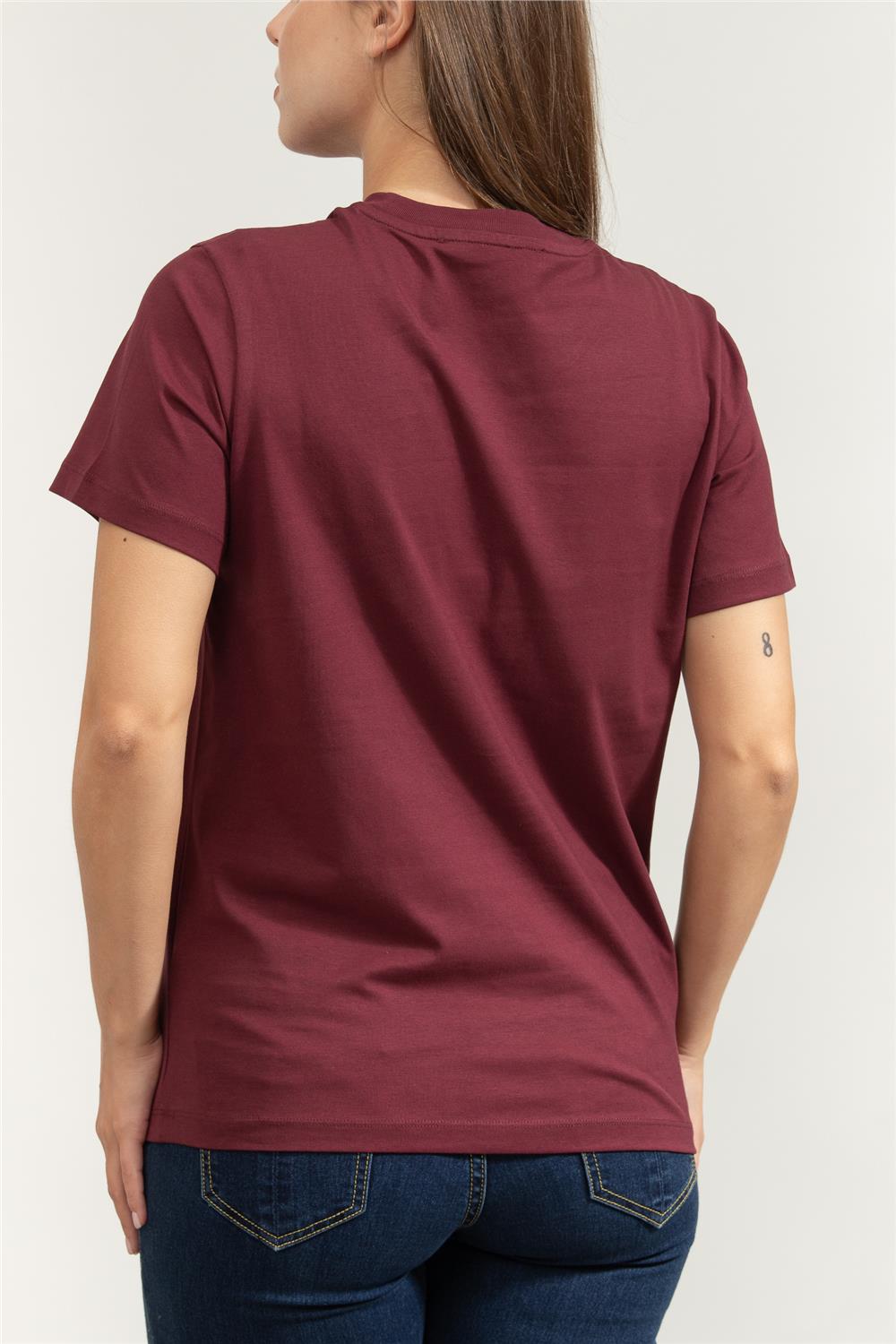 Karl Lagerfeld Signature Sequins Kadın Bisiklet Yaka T-Shirt