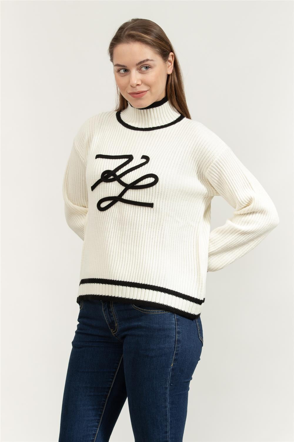 Karl Lagerfeld Soutache Autograph Kadın Triko