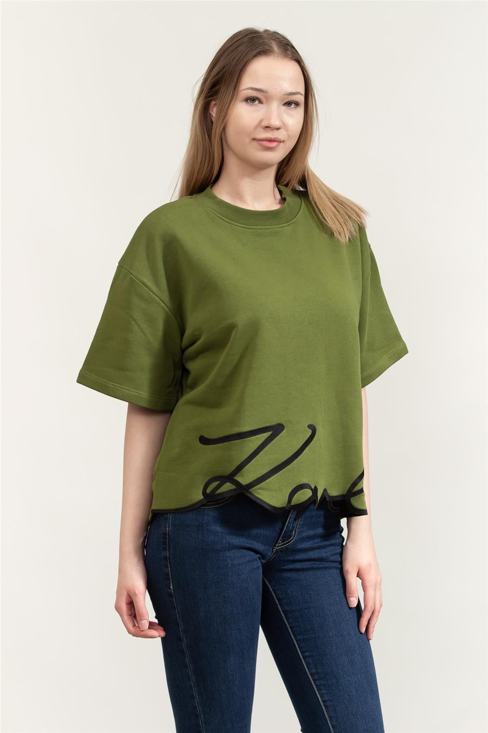 Karl Lagerfeld Sslv Kadın Bisiklet Yaka Sweatshirt