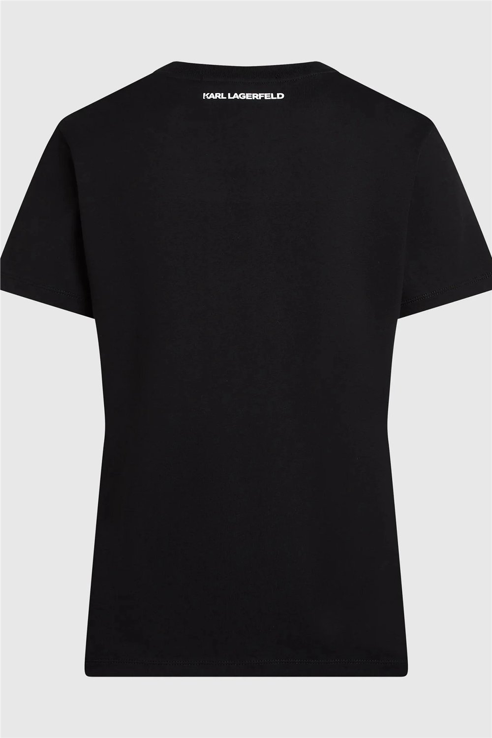 Karl Lagerfeld With Love T-Shirt Kadın Bisiklet Yaka T-Shirt Siyah