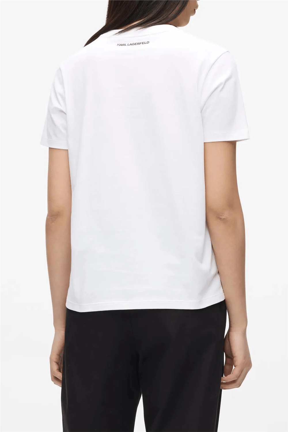 Karl Lagerfeld With Love T-Shirt Kadın Bisiklet Yaka T-Shirt Beyaz