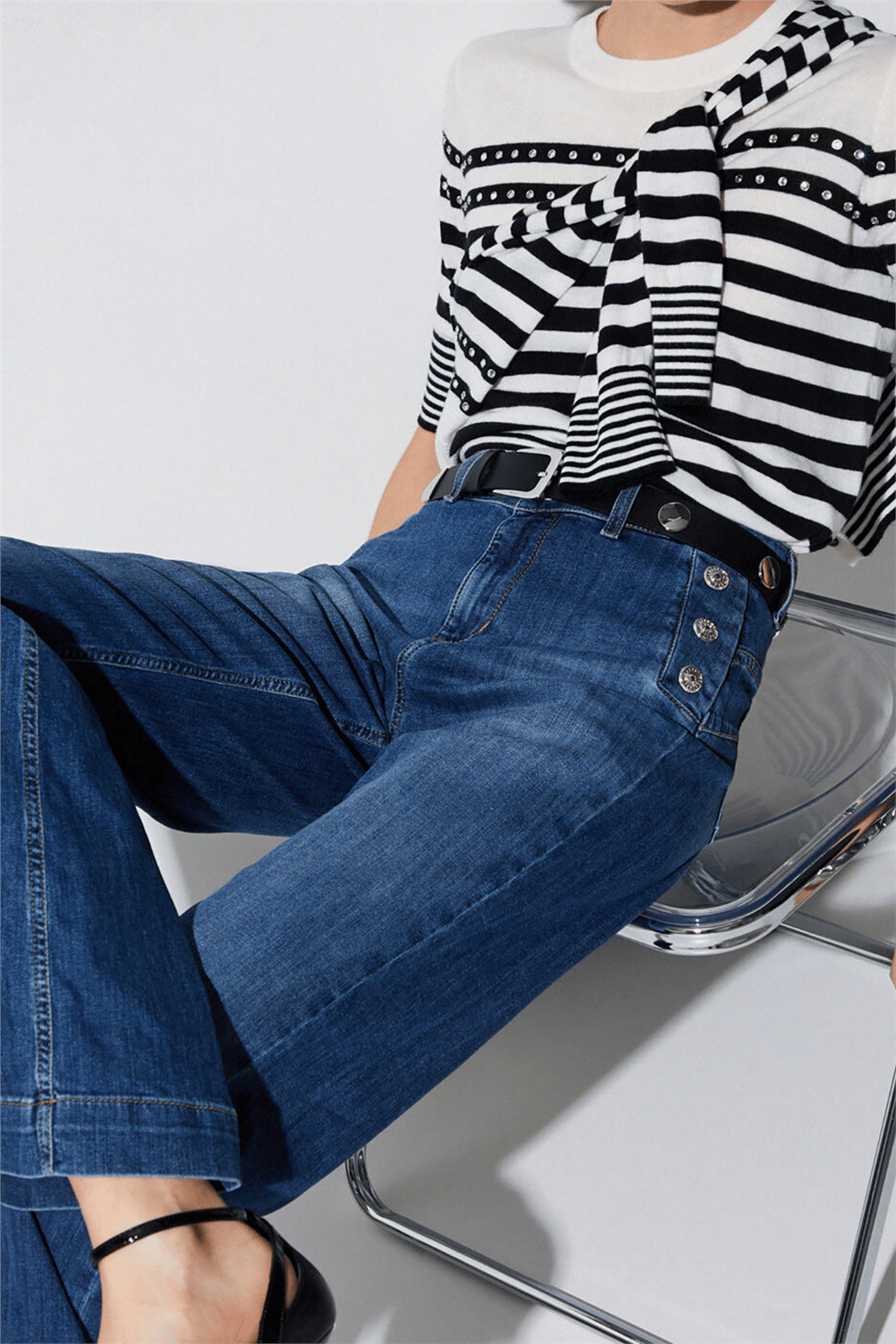 Liu Jo B.Up Flare Button H.W. Kadın Jean Pantolon Mavi
