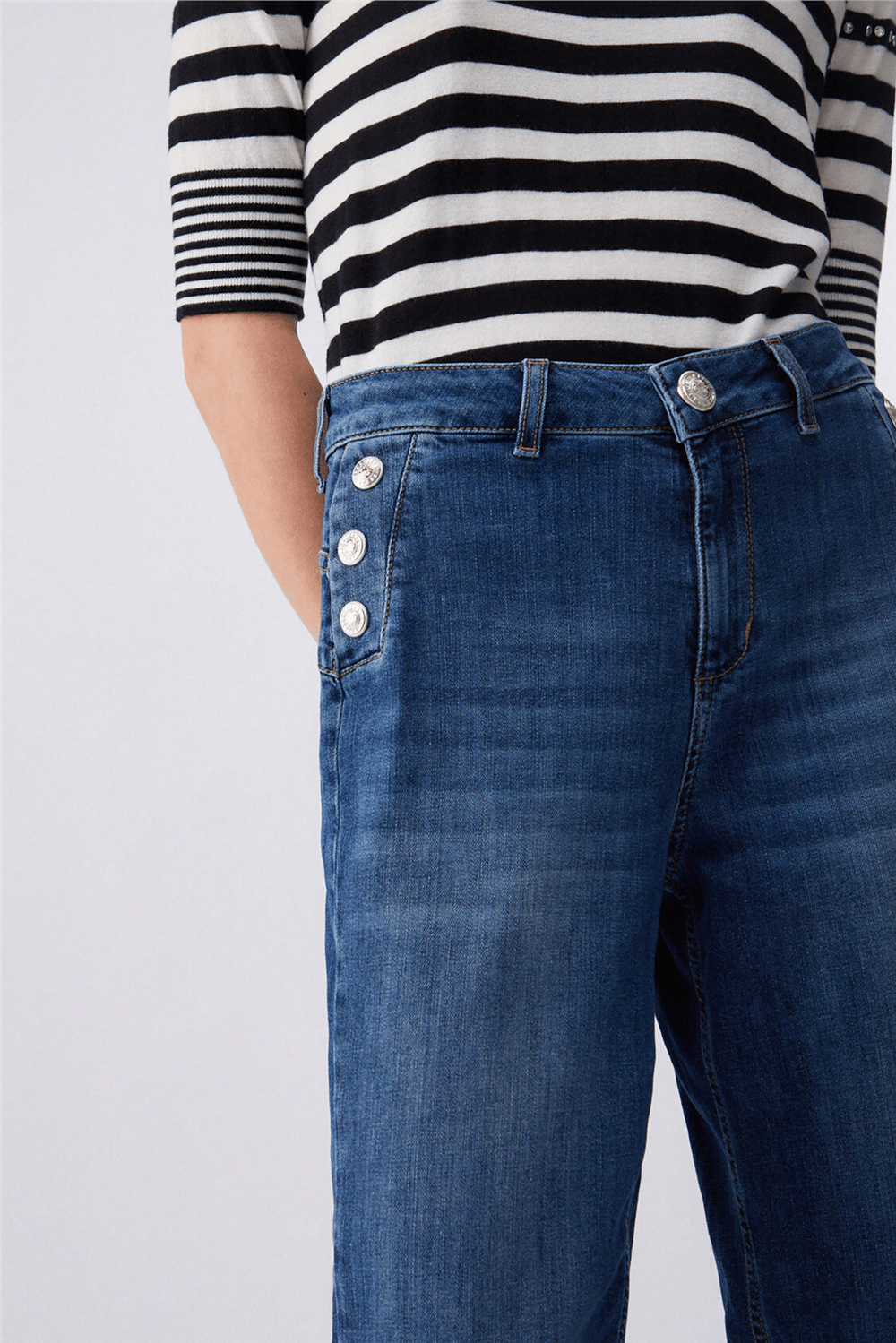 Liu Jo B.Up Flare Button H.W. Kadın Jean Pantolon Mavi