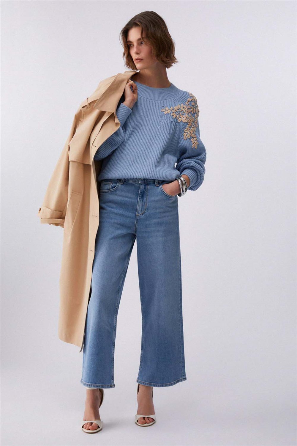 Liu Jo B.Up Flare Cropped Reg.W. Kadın Jean Pantolon