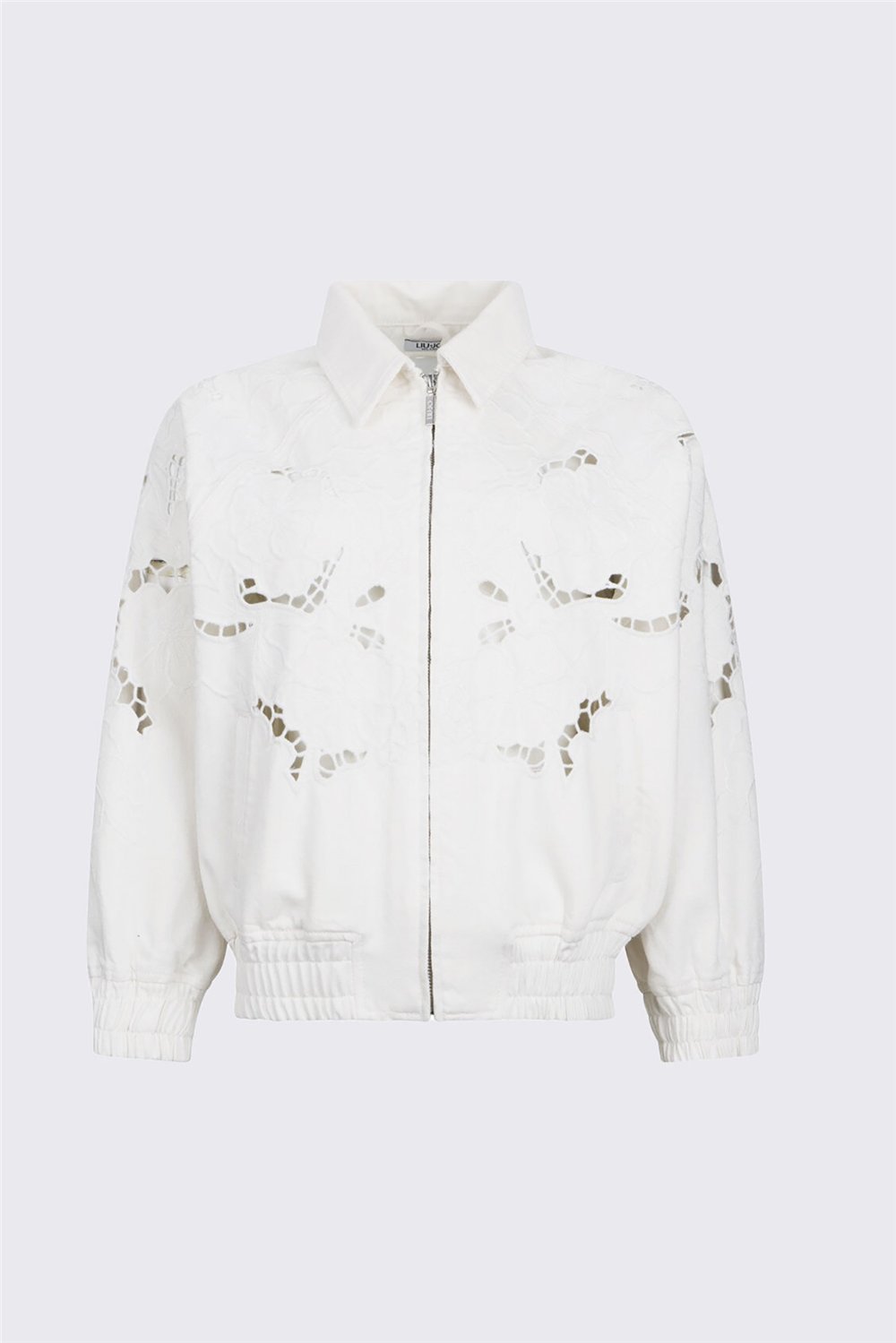 Liu Jo Bomber Denim Embroidery Kadın Kot Mont Beyaz