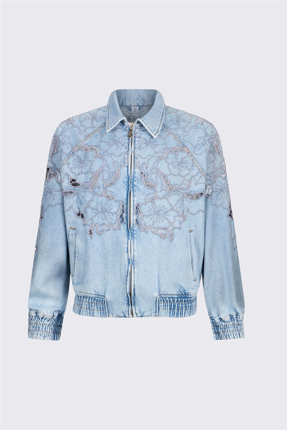 Liu Jo Bomber Denim Embroidery Kadın Kot Mont Mavi