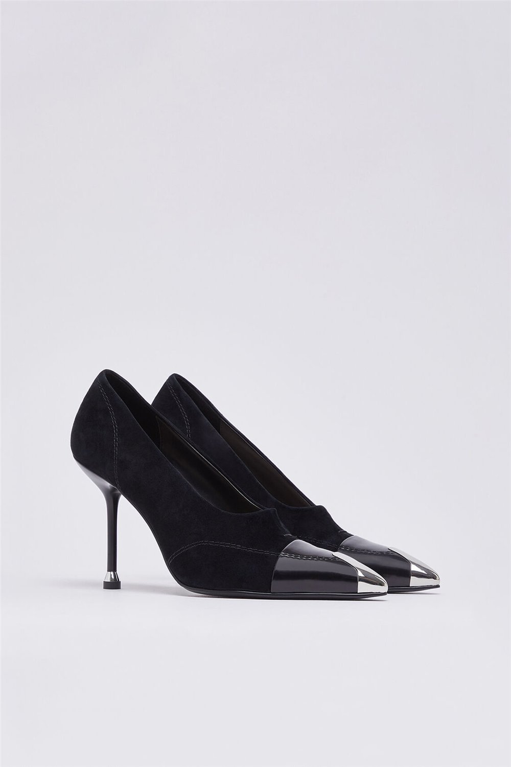 Liu Jo Demi 16 - Decollete Kid Suede/Box Spread Black Kadın Topuklu Ayakkabı Siyah