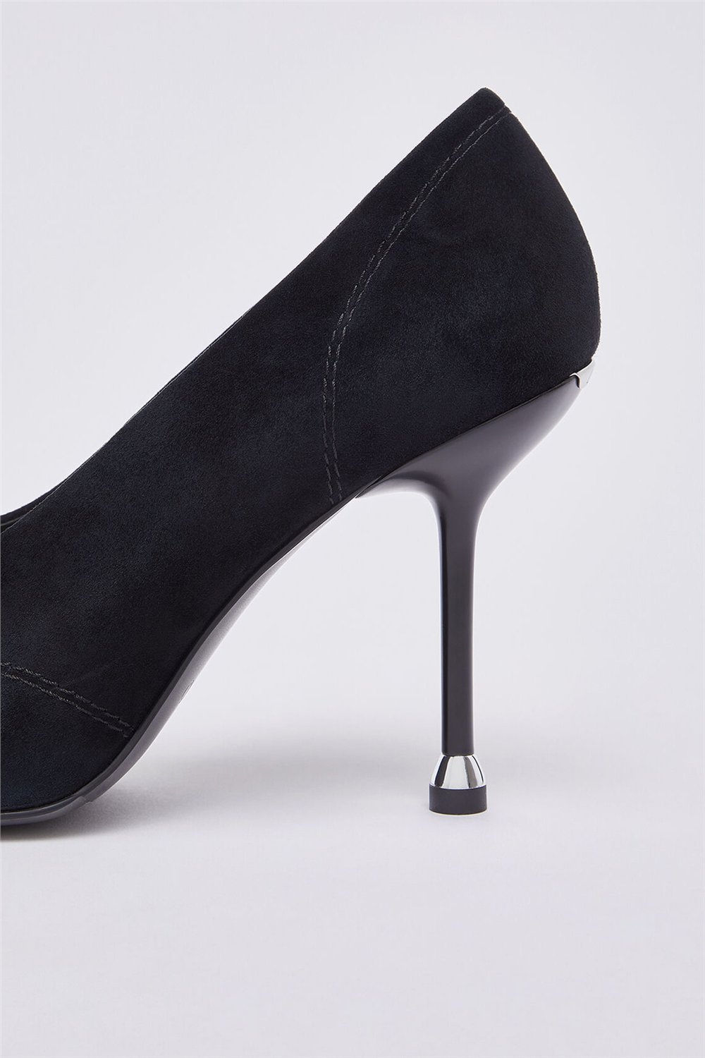 Liu Jo Demi 16 - Decollete Kid Suede/Box Spread Black Kadın Topuklu Ayakkabı Siyah