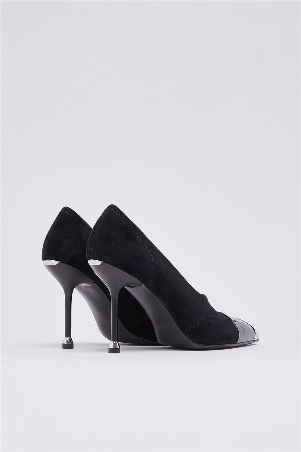 Liu Jo Demi 16 - Decollete Kid Suede/Box Spread Black Kadın Topuklu Ayakkabı Siyah
