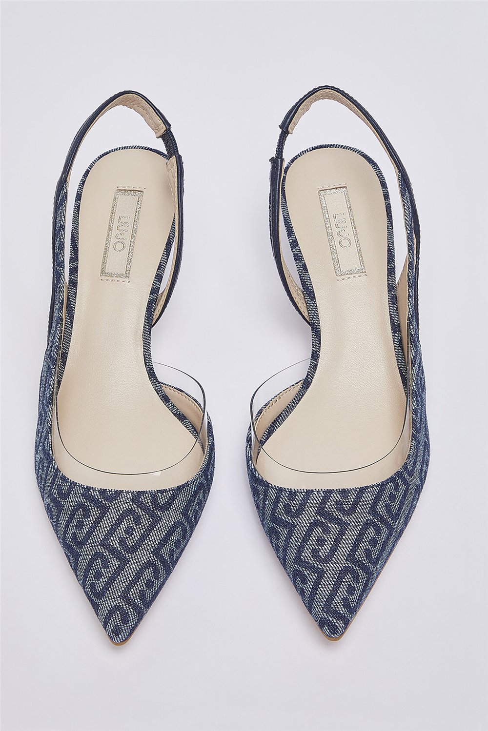Liu Jo Deva 09 Sling Back Monogram Kadın Topuklu Ayakkabı Mavi