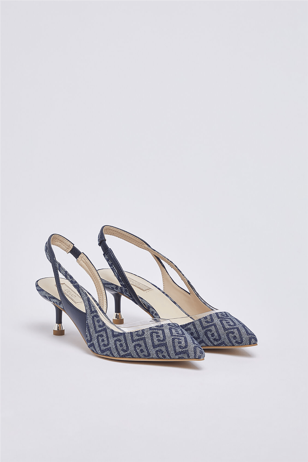 Liu Jo Deva 09 Sling Back Monogram Kadın Topuklu Ayakkabı Mavi
