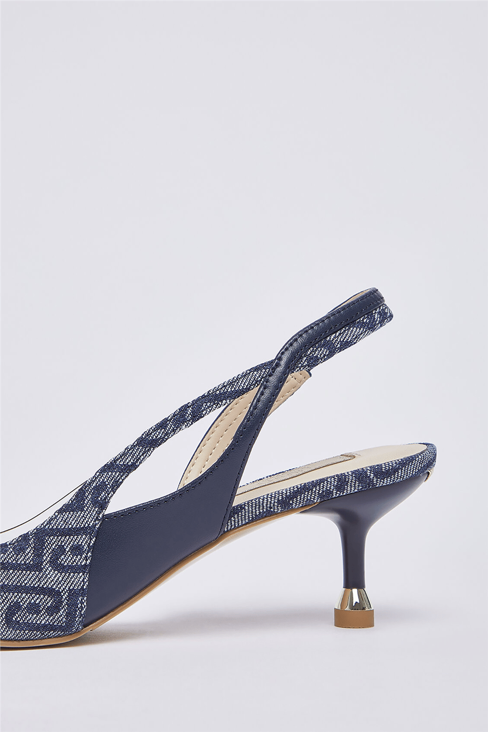 Liu Jo Deva 09 Sling Back Monogram Kadın Topuklu Ayakkabı Mavi