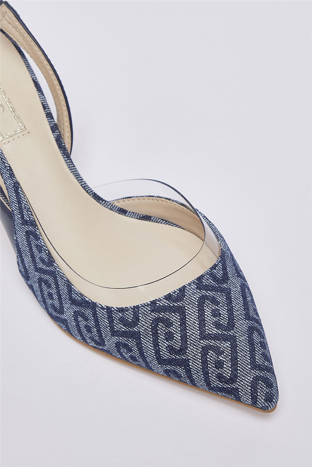 Liu Jo Deva 09 Sling Back Monogram Kadın Topuklu Ayakkabı Mavi