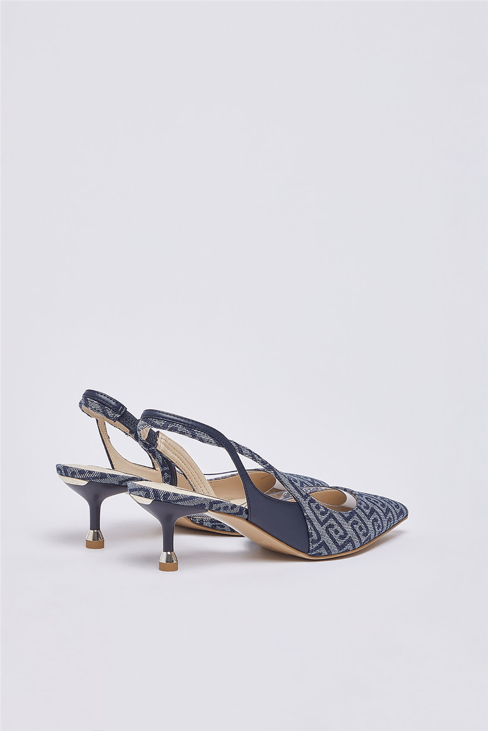 Liu Jo Deva 09 Sling Back Monogram Kadın Topuklu Ayakkabı Mavi