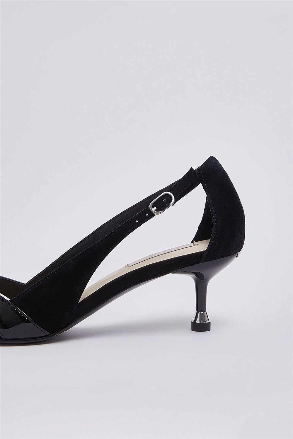 Liu Jo Deva 21 - Decollete Kid Suede/Patent Black Kadın Topuklu Ayakkabı Siyah