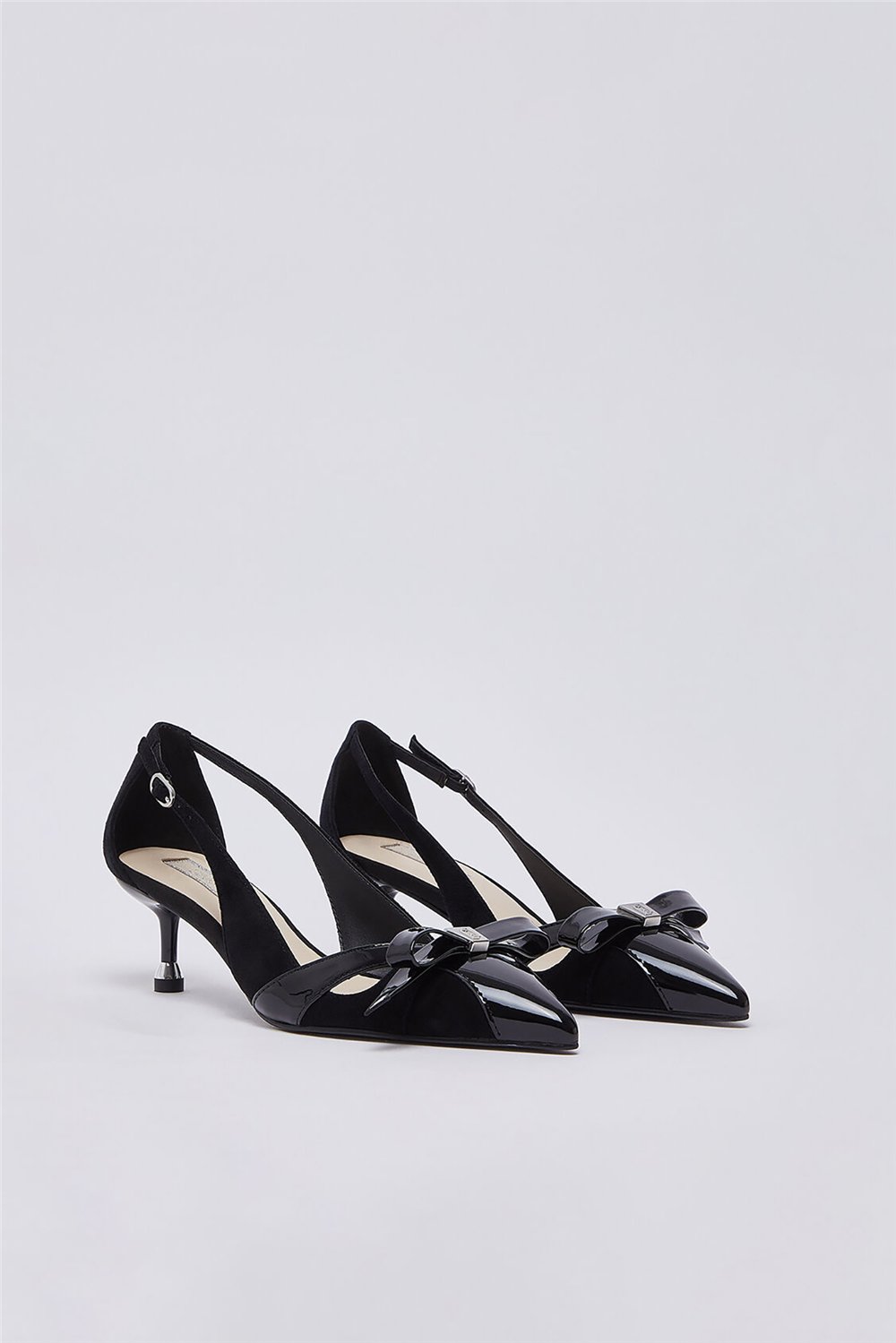 Liu Jo Deva 21 - Decollete Kid Suede/Patent Black Kadın Topuklu Ayakkabı Siyah