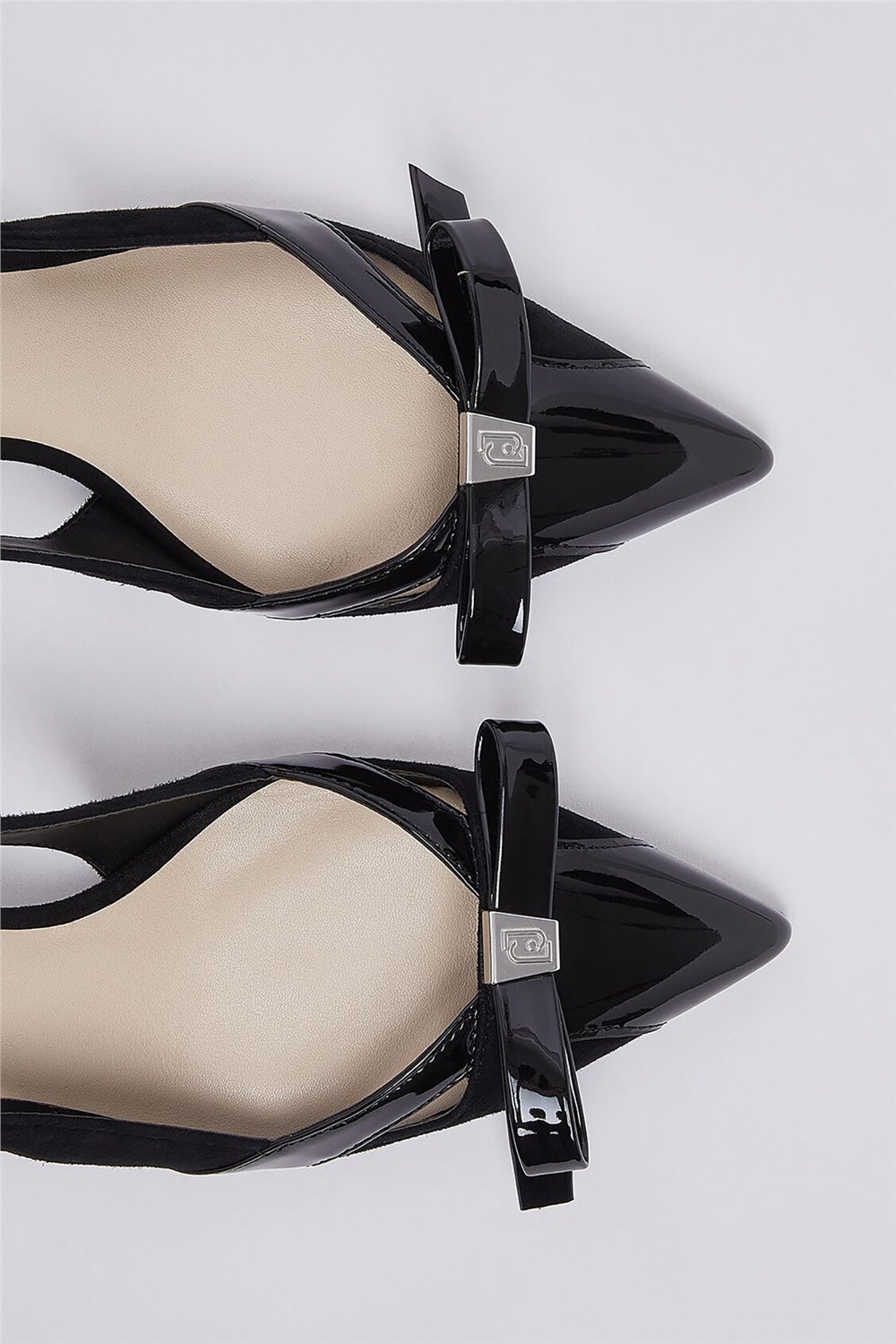 Liu Jo Deva 21 - Decollete Kid Suede/Patent Black Kadın Topuklu Ayakkabı Siyah