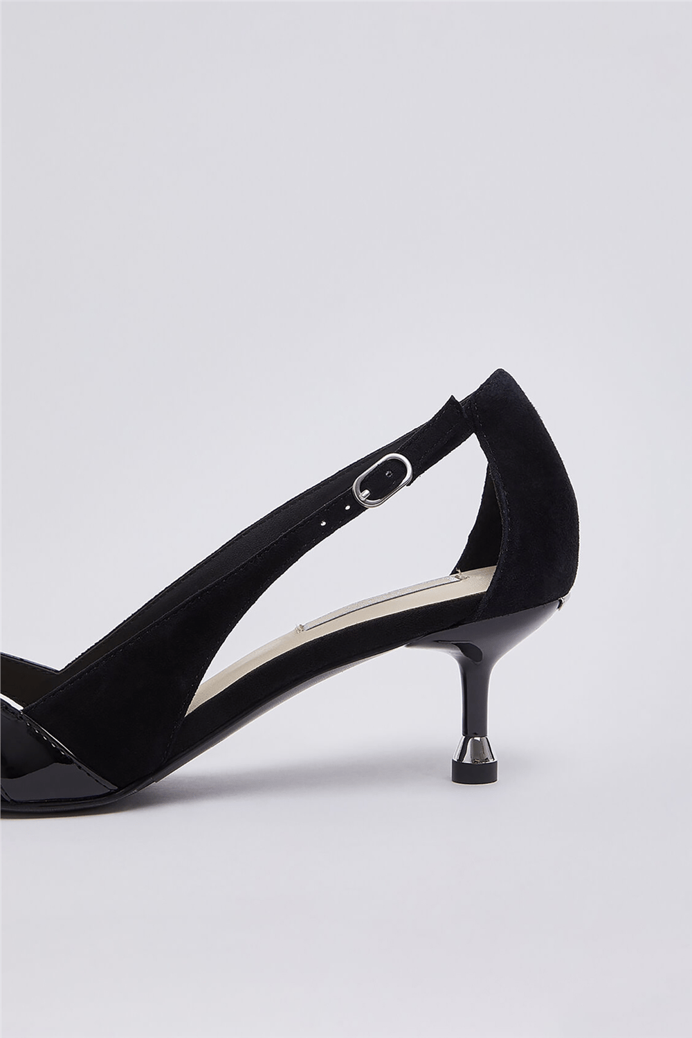 Liu Jo Deva 21 - Decollete Kid Suede/Patent Black Kadın Topuklu Ayakkabı Siyah