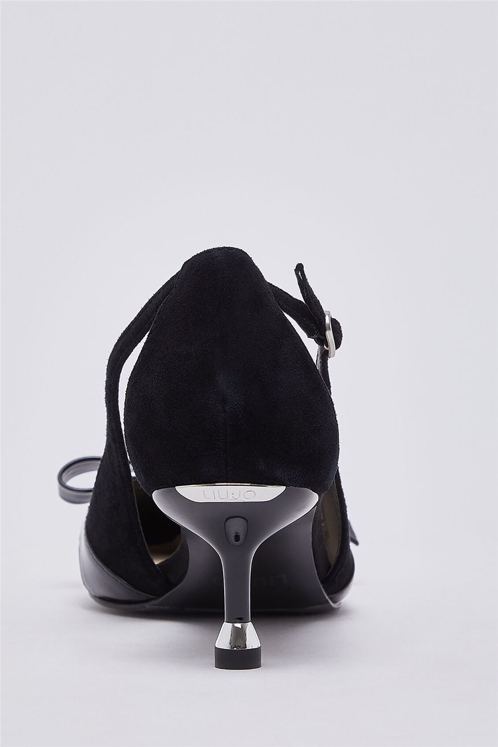 Liu Jo Deva 21 - Decollete Kid Suede/Patent Black Kadın Topuklu Ayakkabı Siyah