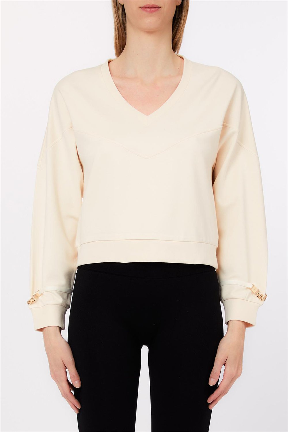 Liu Jo Ecs Felpa Chiusa Kadın Bisiklet Yaka Sweatshirt