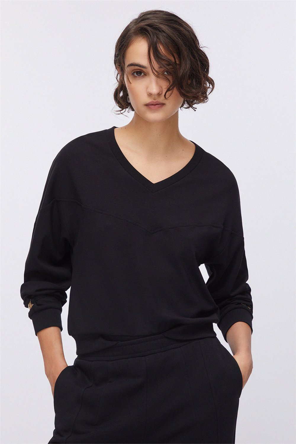 Liu Jo Ecs Felpa Chiusa Kadın Bisiklet Yaka Sweatshirt