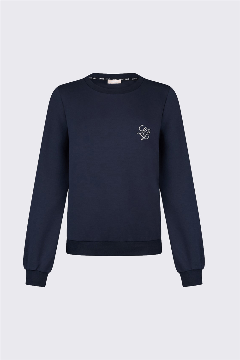 Liu Jo Ecs Felpa Chiusa Kadın Bisiklet Yaka Sweatshirt Mavi
