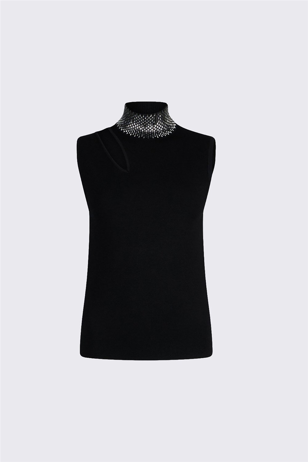 Liu Jo Ecs Maglia Chiusa S/M Kadın Triko Siyah