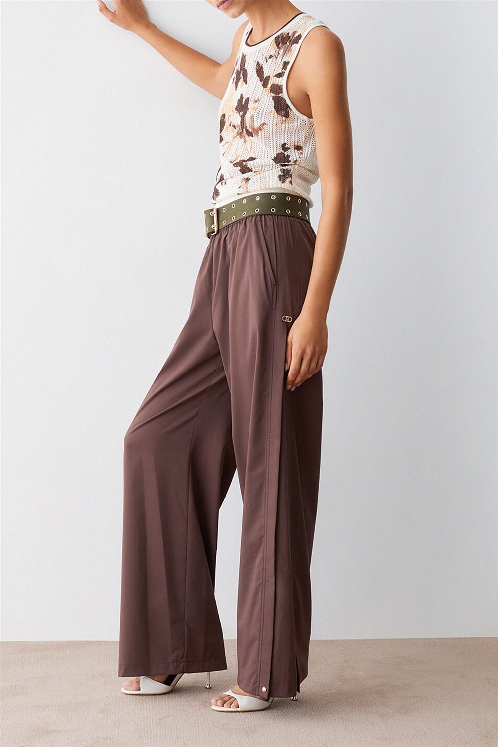 Liu Jo Ecs Pant.Ts Tpotf Lungo Kadın Pantolon Vizon