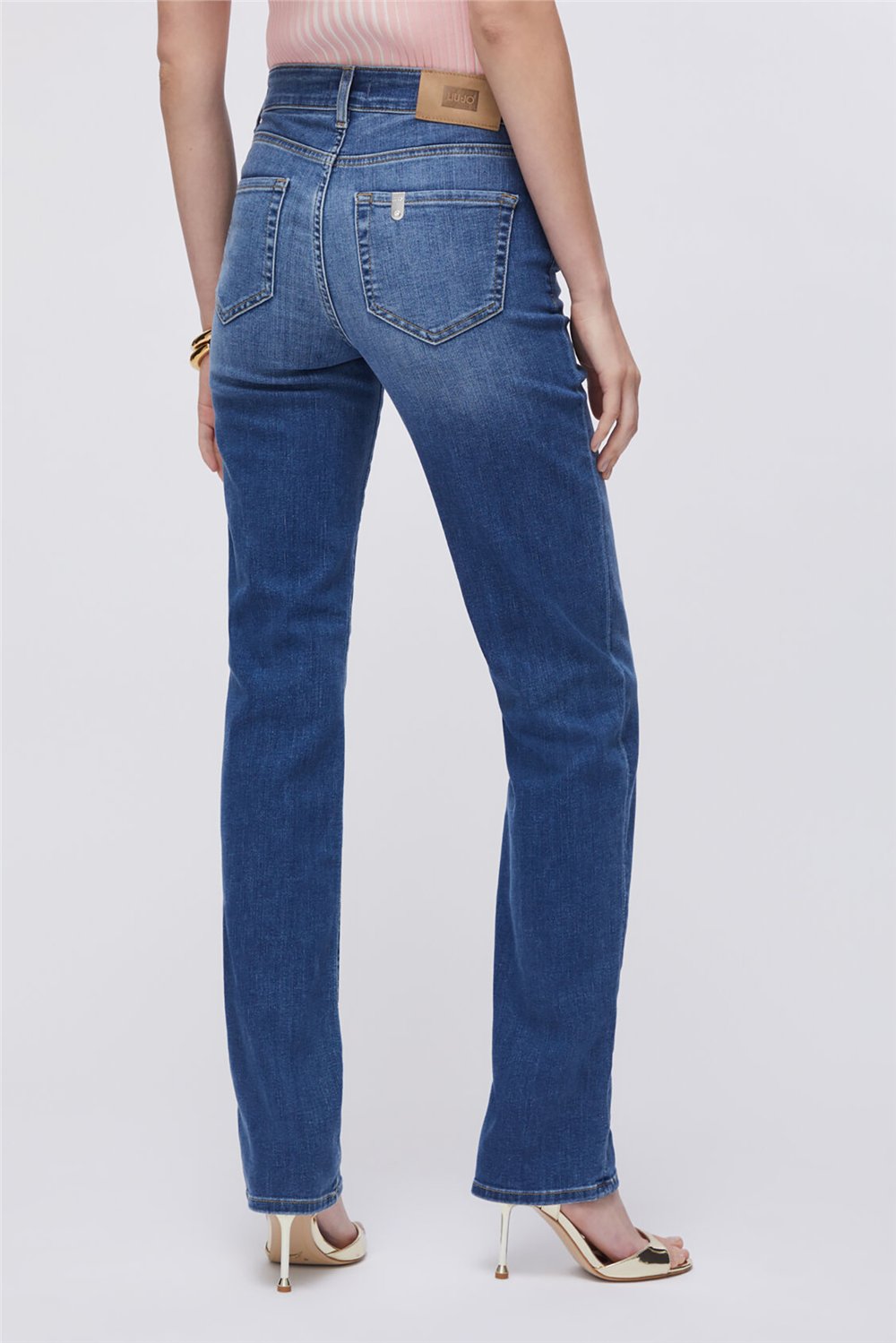 Liu Jo Ecs Pant.Authentic Straight Hw Kadın Jean Pantolon Mavi