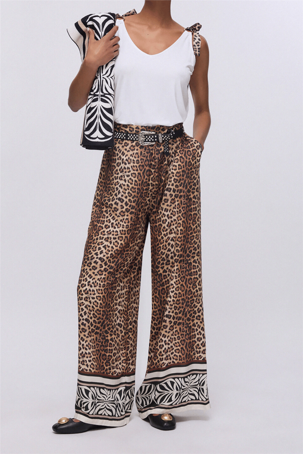 Liu Jo Ecs Pantalone St. All Over Kadın Plaj Pantolonu Çok Renkli