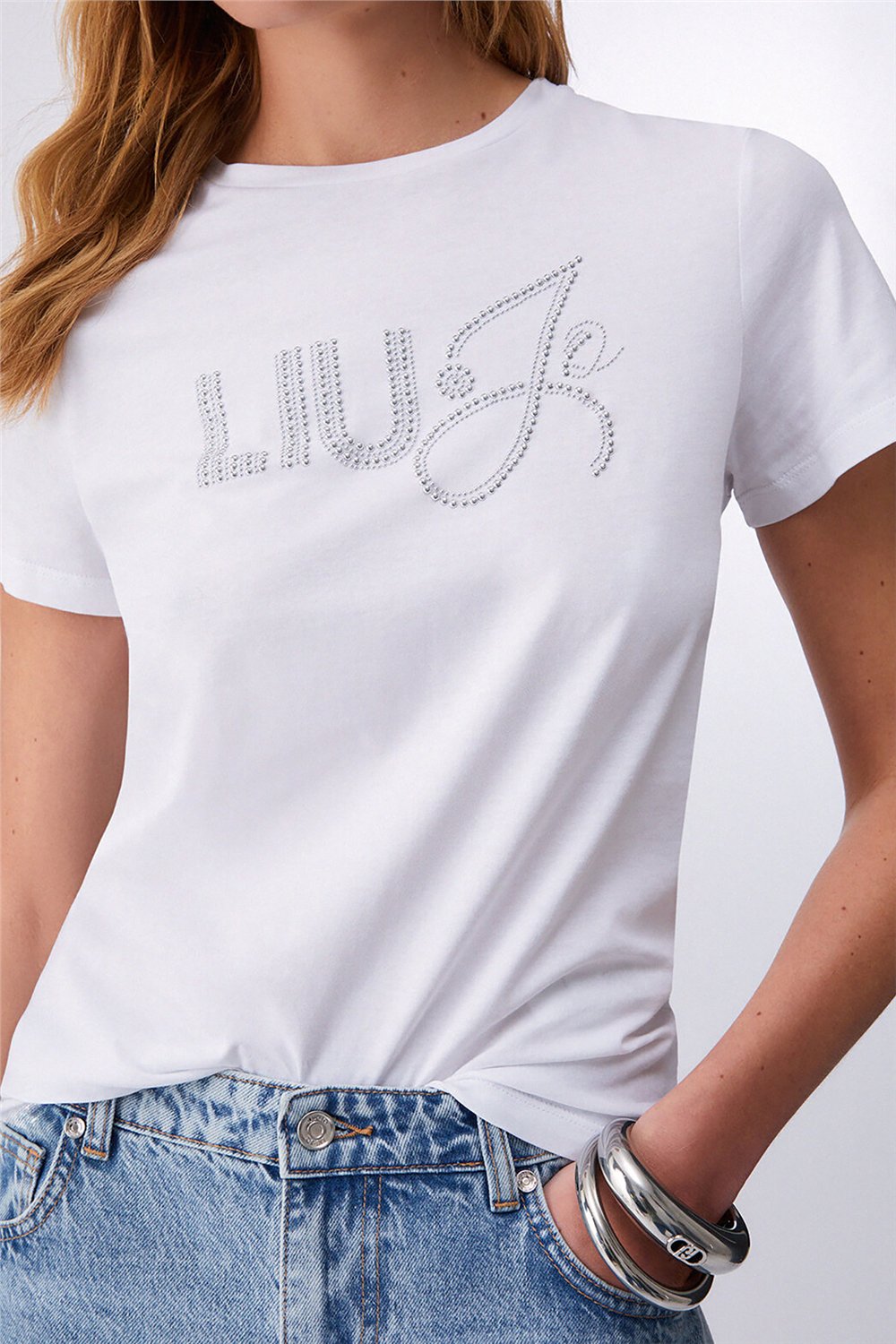 Liu Jo Ecs T-Shirt Moda M/C Kadın Bisiklet Yaka T-Shirt Çok Renkli