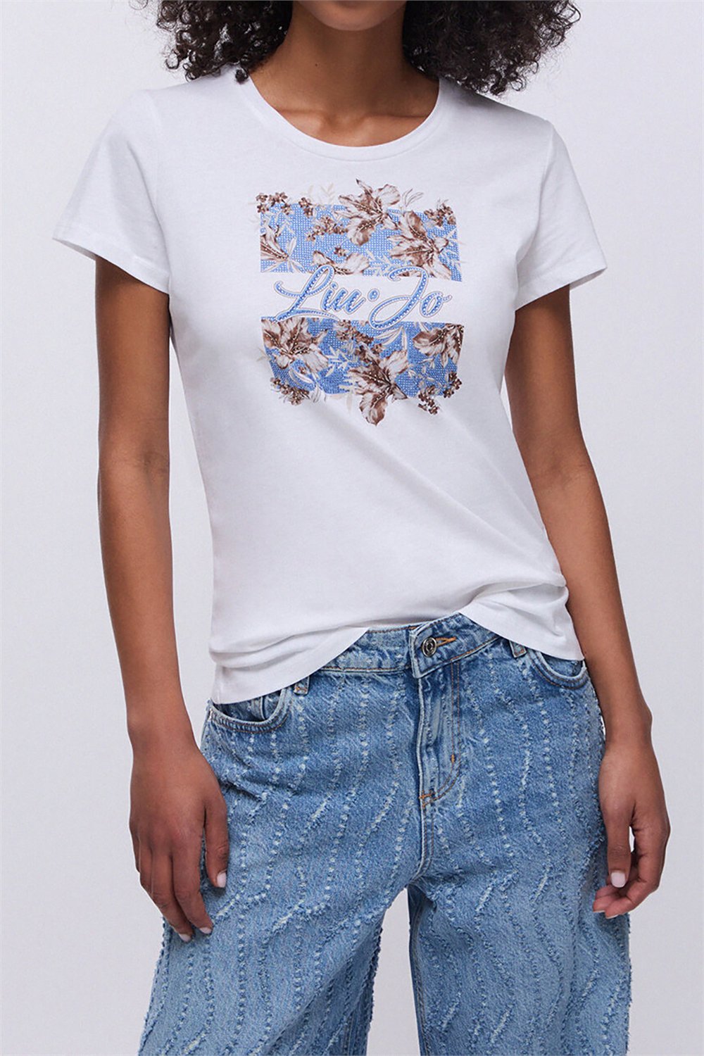 Liu Jo Ecs T-Shirt Moda M/C Kadın Bisiklet Yaka T-Shirt Çok Renkli