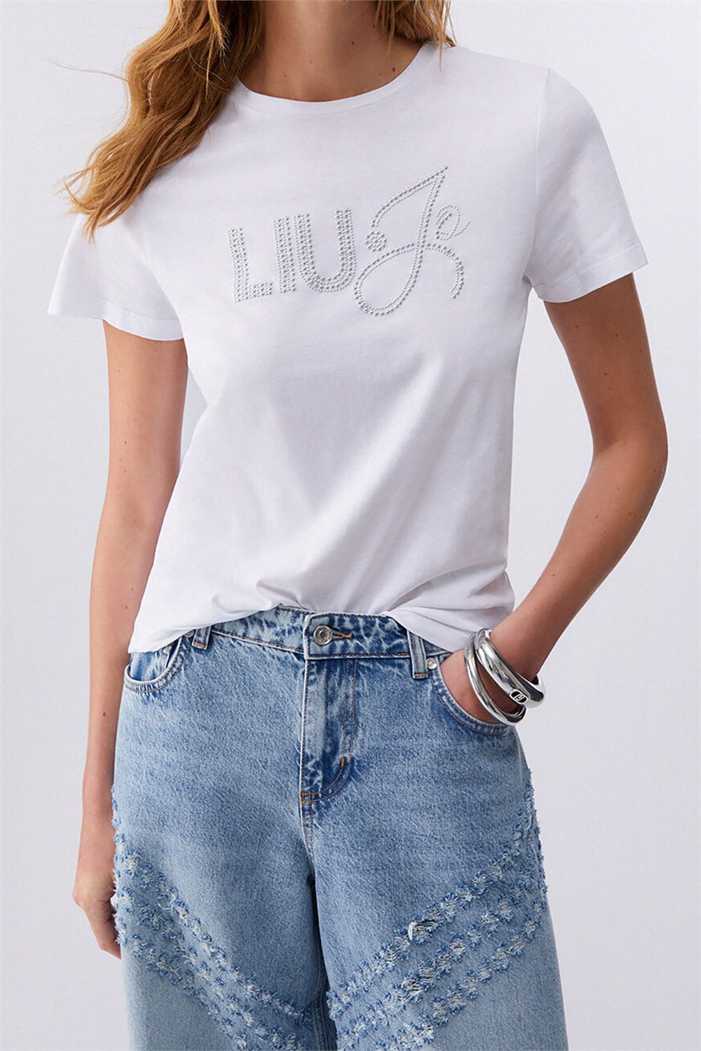 Liu Jo Ecs T-Shirt Moda M/C Kadın Bisiklet Yaka T-Shirt Çok Renkli