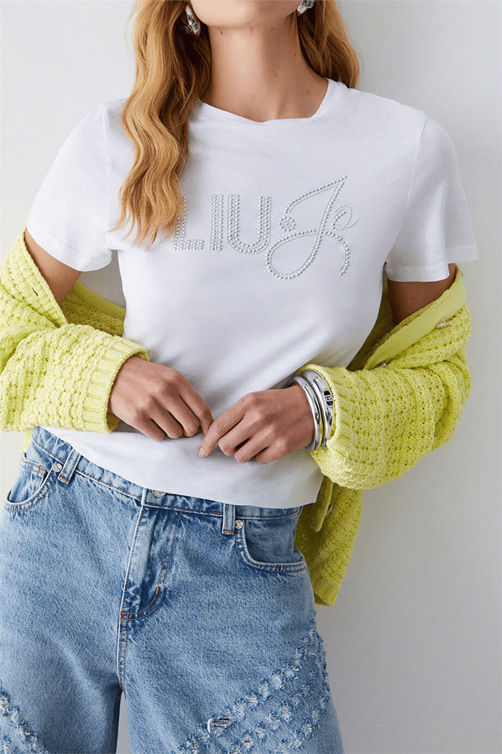 Liu Jo Ecs T-Shirt Moda M/C Kadın Bisiklet Yaka T-Shirt Çok Renkli