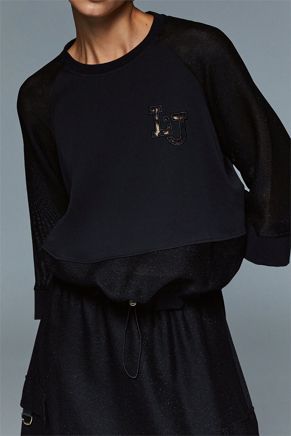 Liu Jo Felpa Chiusa Kadın Bisiklet Yaka Sweatshirt Siyah