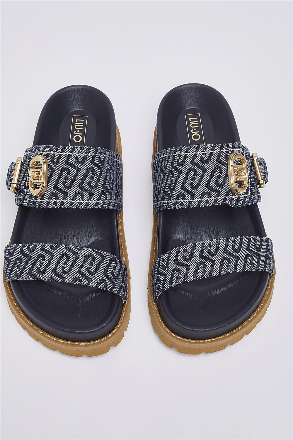 Liu Jo Livia 02 Monogram Kadın Sandalet Mavi
