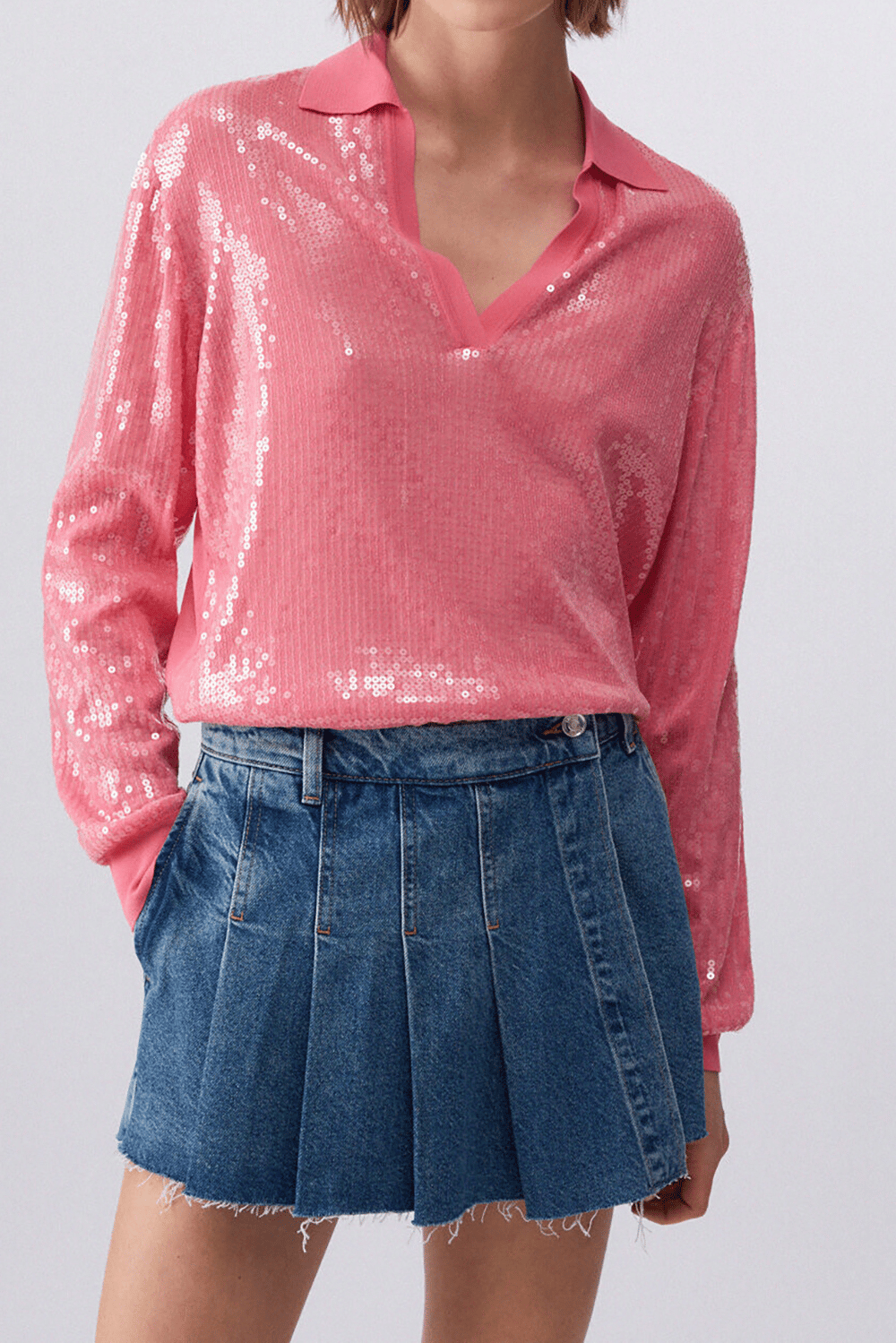 Liu Jo Maglia Chiusa M/L Kadın Triko Pembe