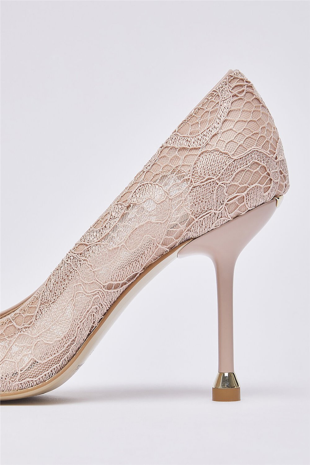 Liu Jo My Demi 04 Decollete Lace Fabric Kadın Topuklu Ayakkabı Pembe