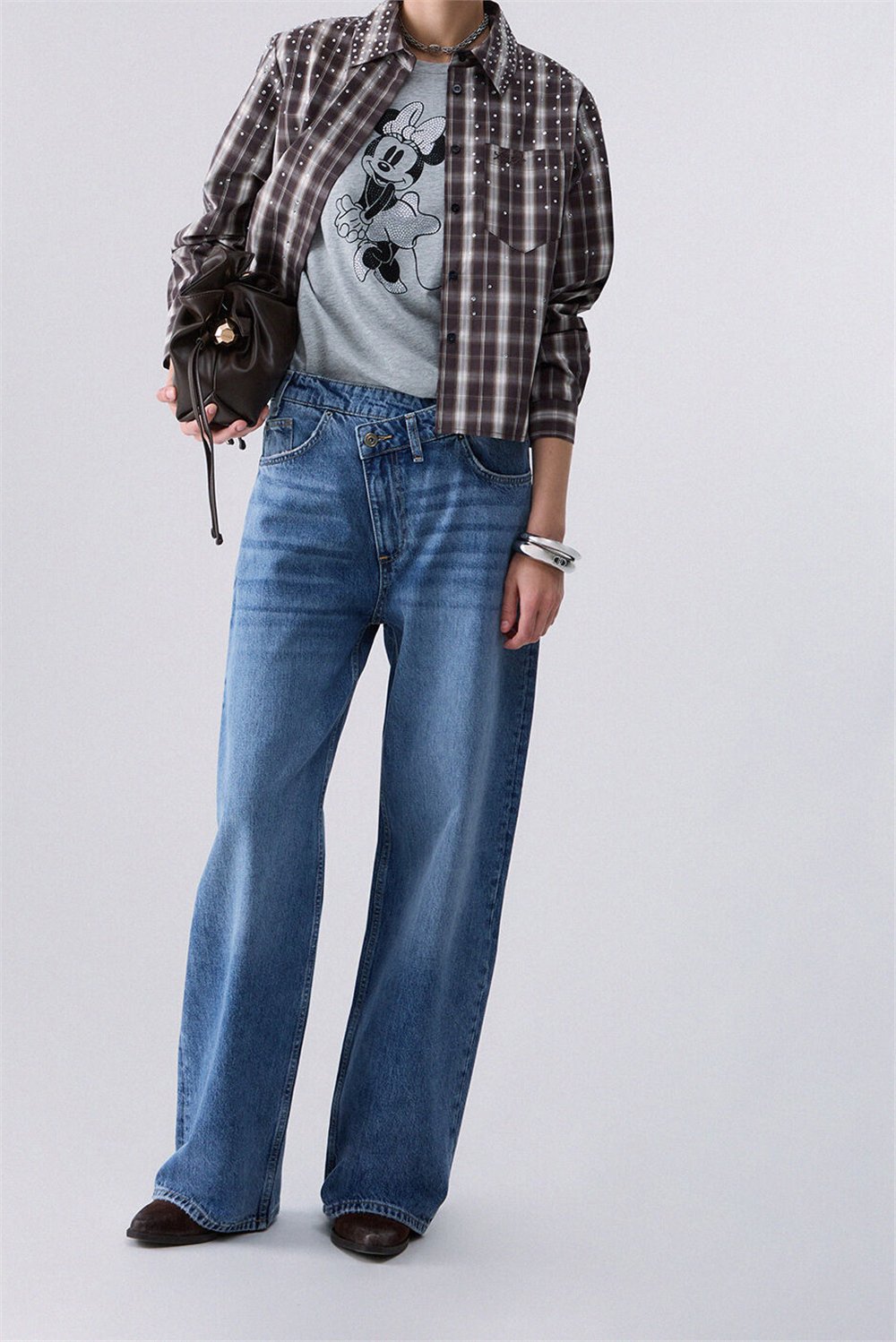 Liu Jo Pant.Straight Awry R Kadın Jean Pantolon