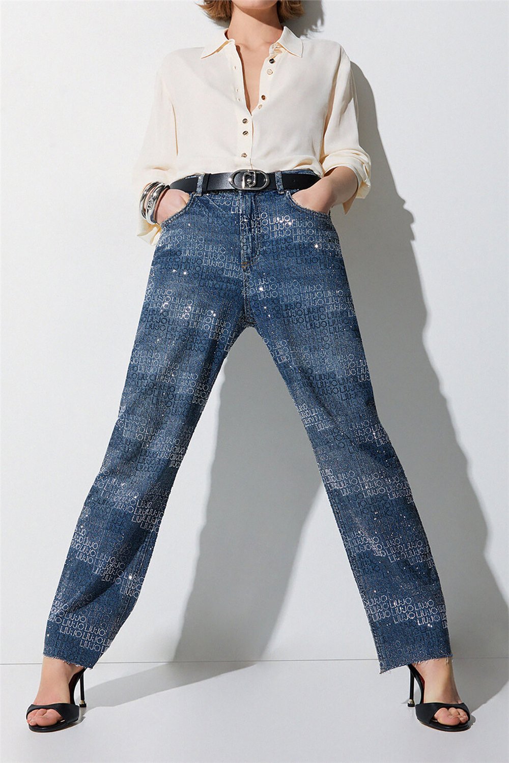 Liu Jo Pant.Straight Fit Hw Kadın Jean Pantolon Mavi