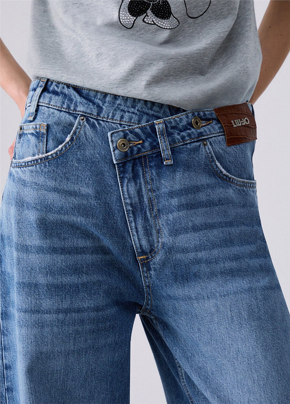 Liu Jo Pant.Straight Awry R Kadın Jean Pantolon