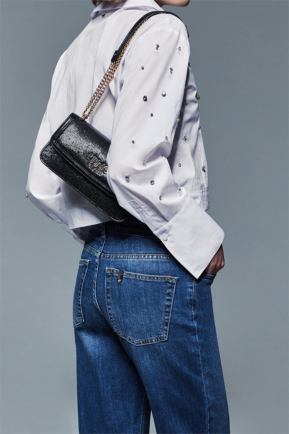 Liu Jo Pant. Straight Nerv.H.W. Kadın Jean Pantolon Mavi