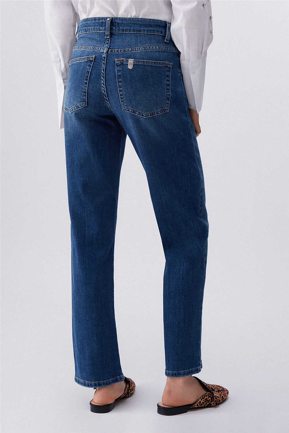 Liu Jo Pant. Straight Nerv.H.W. Kadın Jean Pantolon Mavi