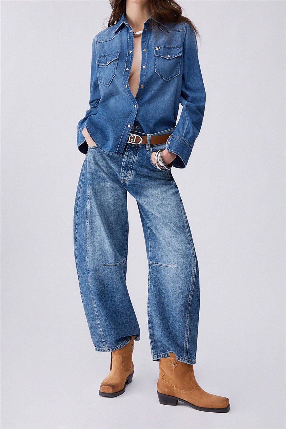 Liu Jo Pant.Denim Frog Pinces L.W. Kadın Jean Pantolon Mavi